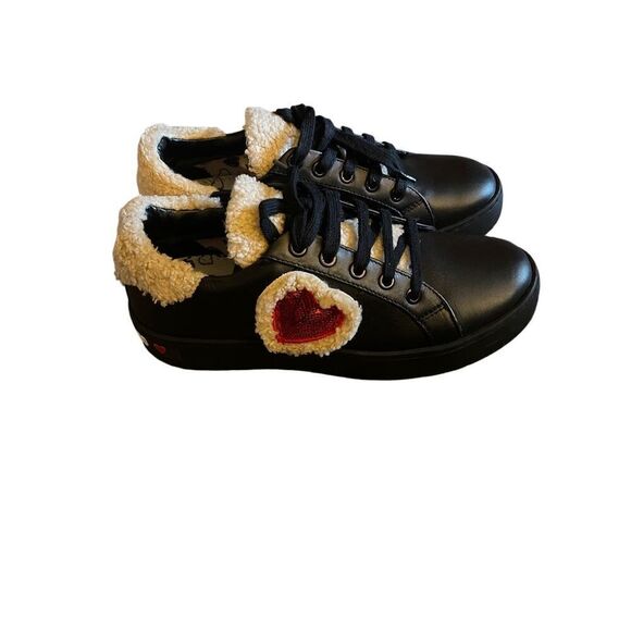 LOVE MOSCHINO SEQUIN SHEARLING SNEAKER - Picture 1 of 8